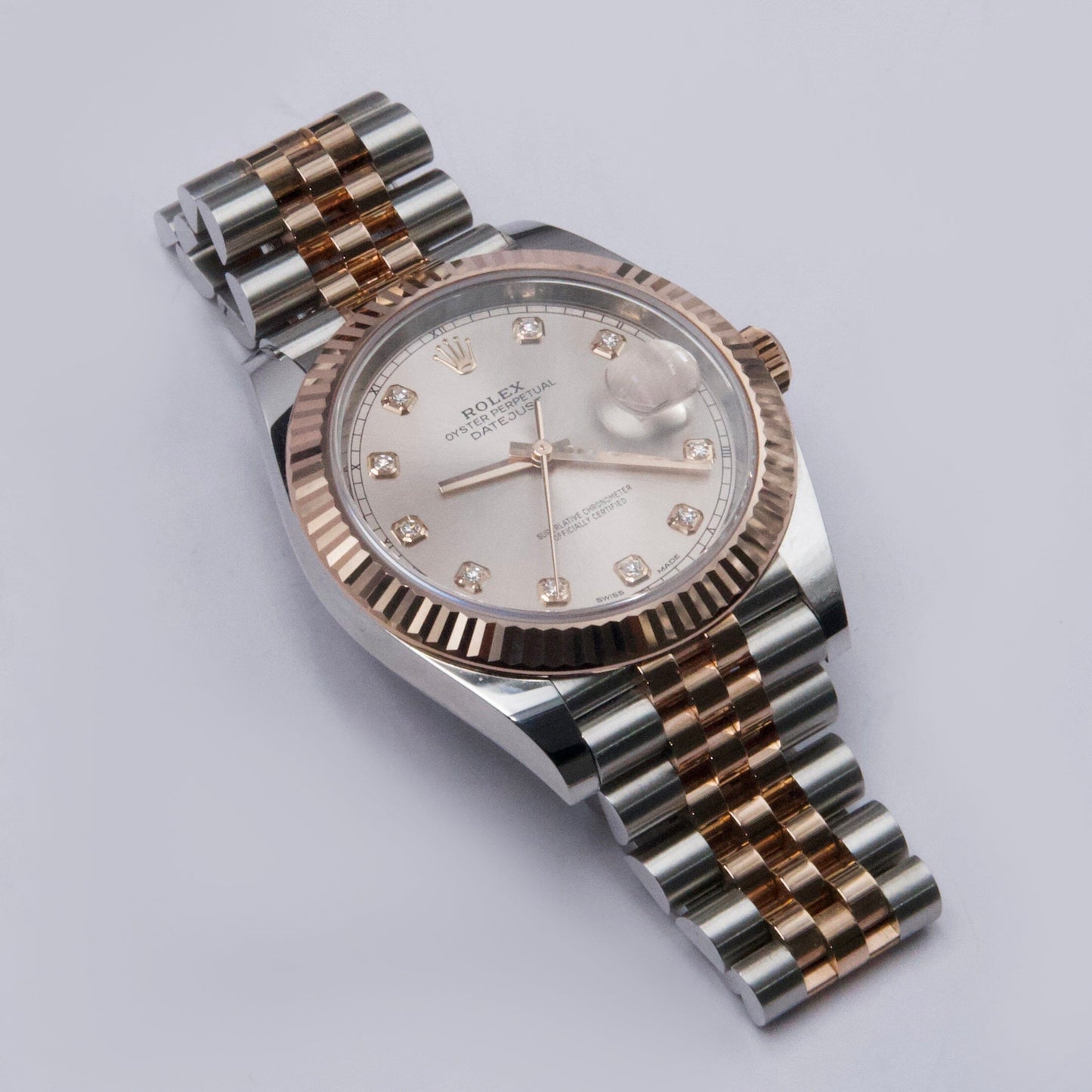Rolex Datejust 41 126331 Diamond Sundust Dial Rose Gold Mens Watch Box Papers - Watches