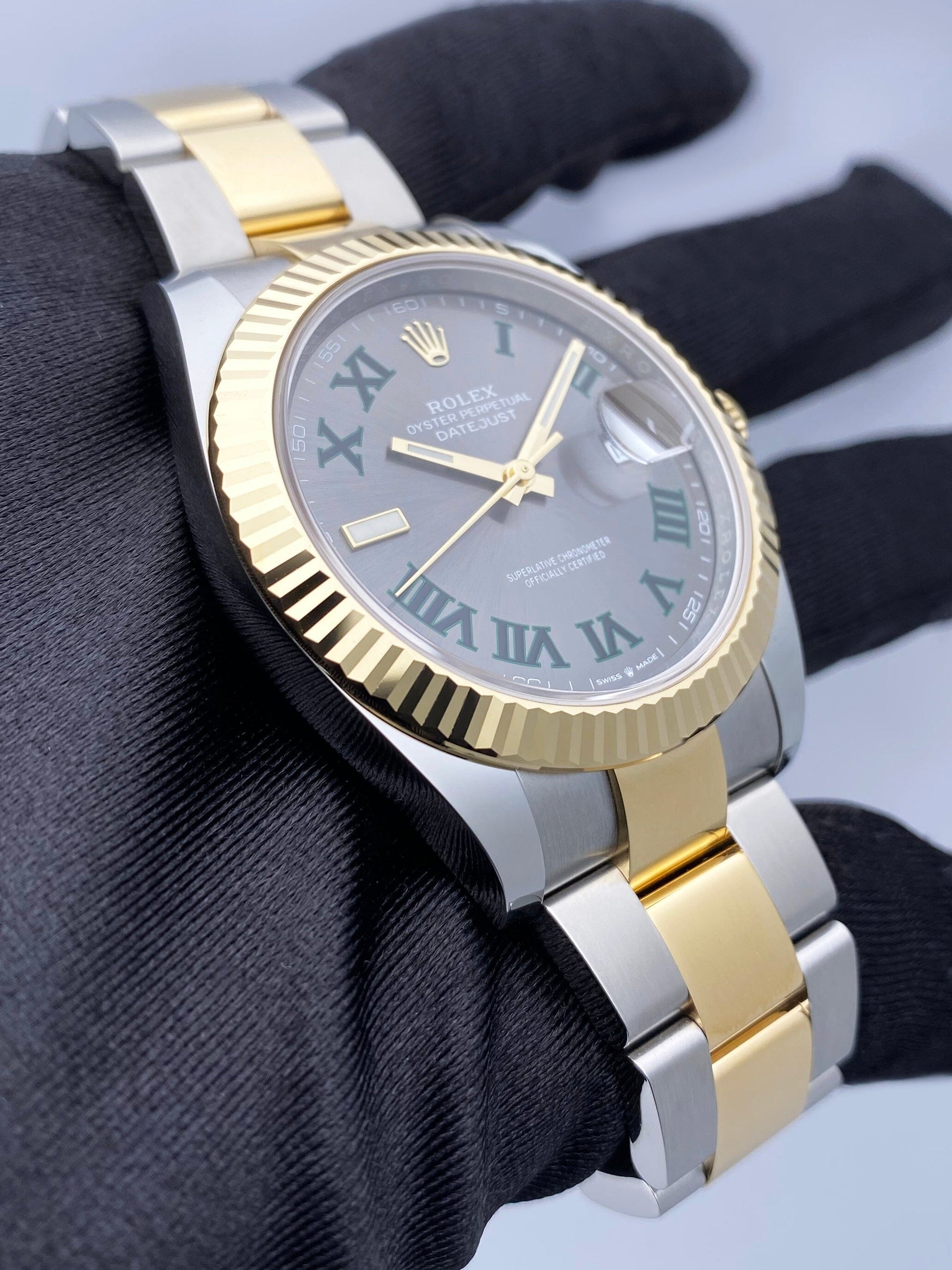 Rolex Datejust 41 126333 Wimbledon Dial Mens Watch Box Papers - Wristwatch