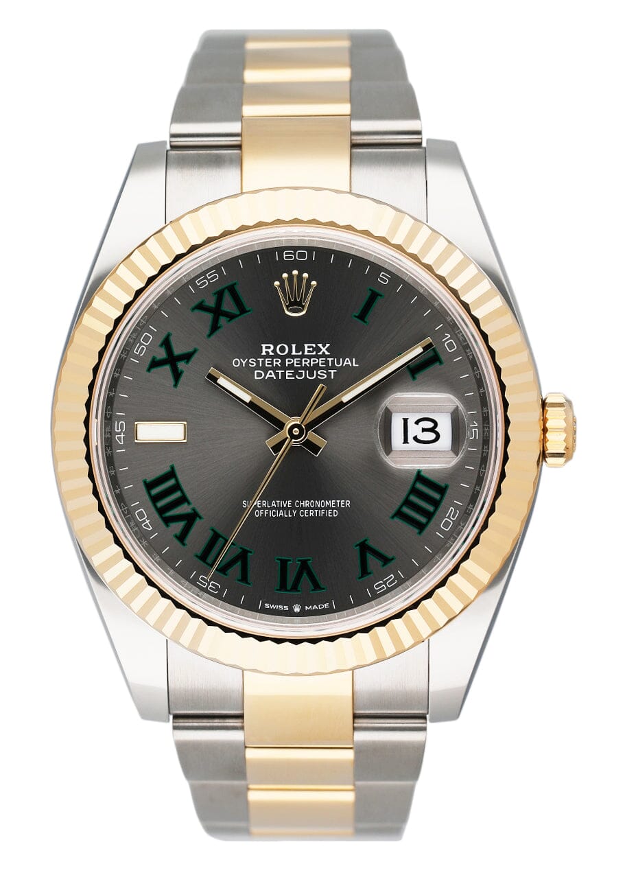Rolex Datejust 41 126333 Wimbledon Dial Mens Watch Box Papers - Wristwatch