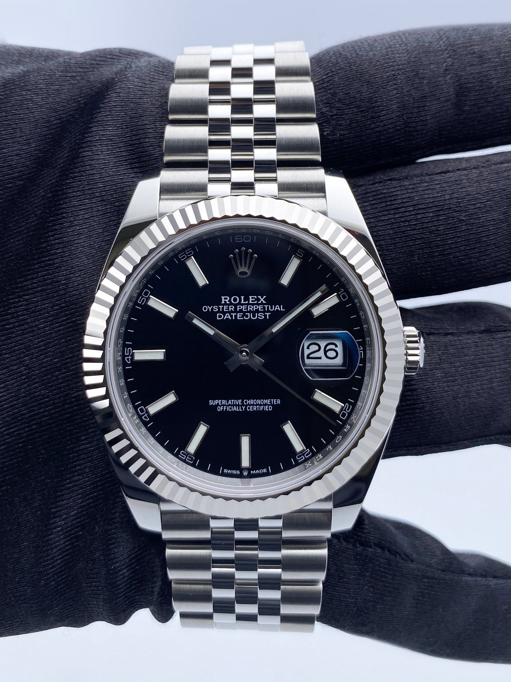 Rolex Datejust 41 126334 Black Dial Steel Mens Watch Box Papers - Virtual