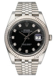 Rolex Datejust 41 126334 Diamond Black Dial Mens Watch Box Papers - Virtual