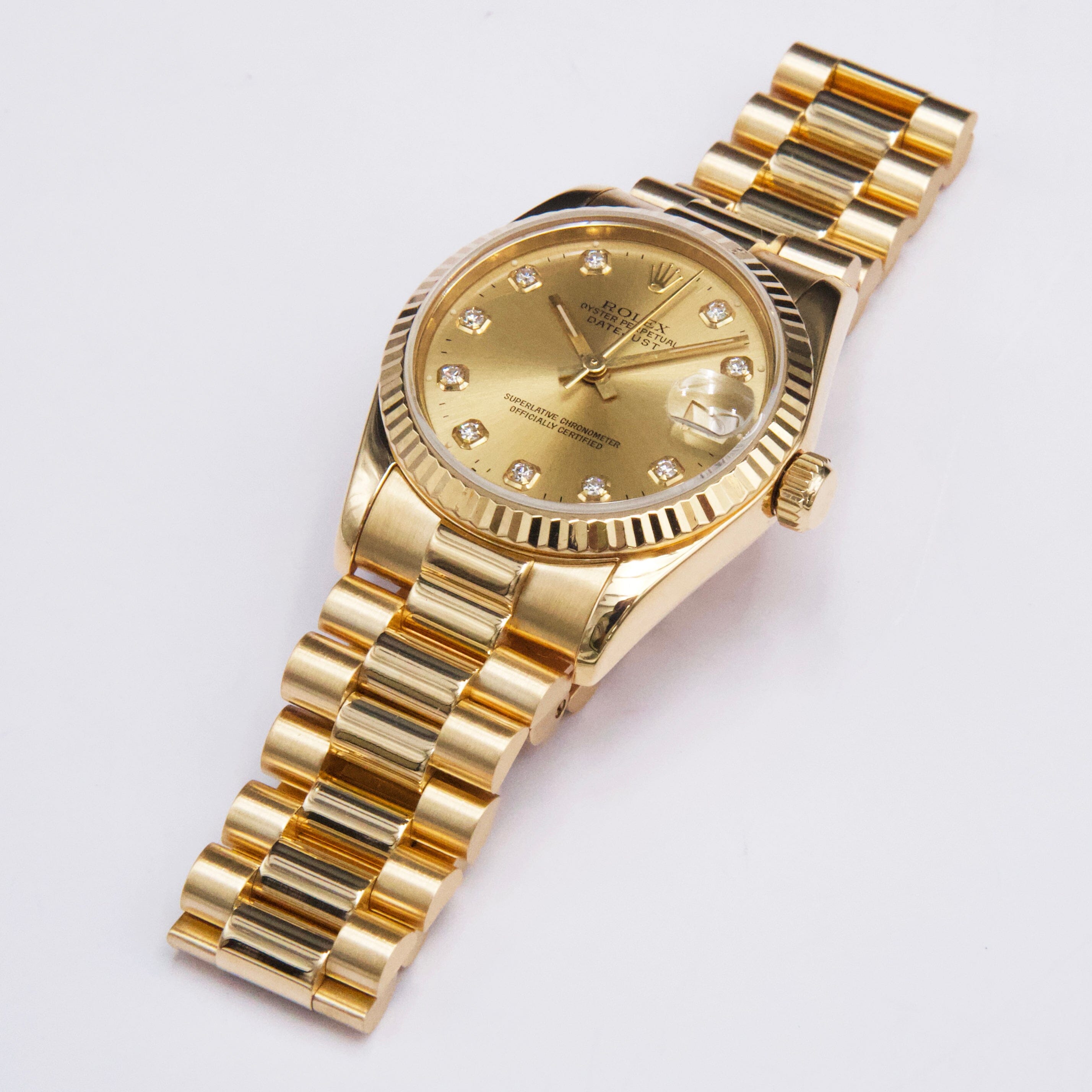 Rolex DateJust 68278 Diamond Champagne Dial Ladies Watch | – Phigora