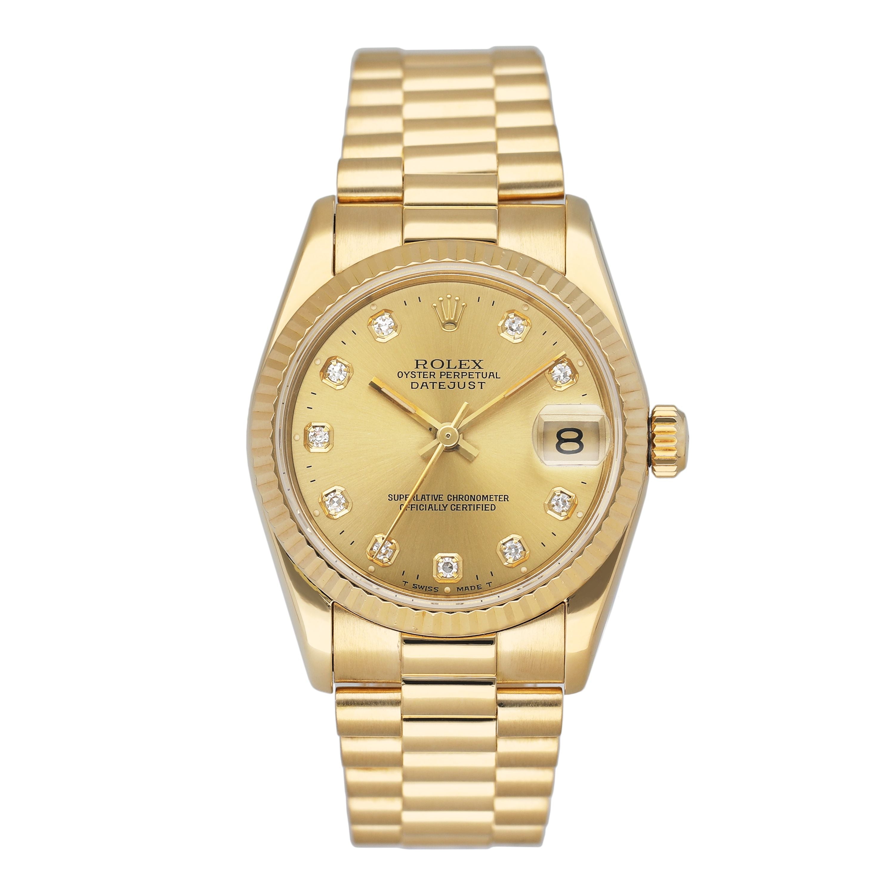 Rolex DateJust 68278 Diamond Champagne Dial Ladies Watch | – Phigora