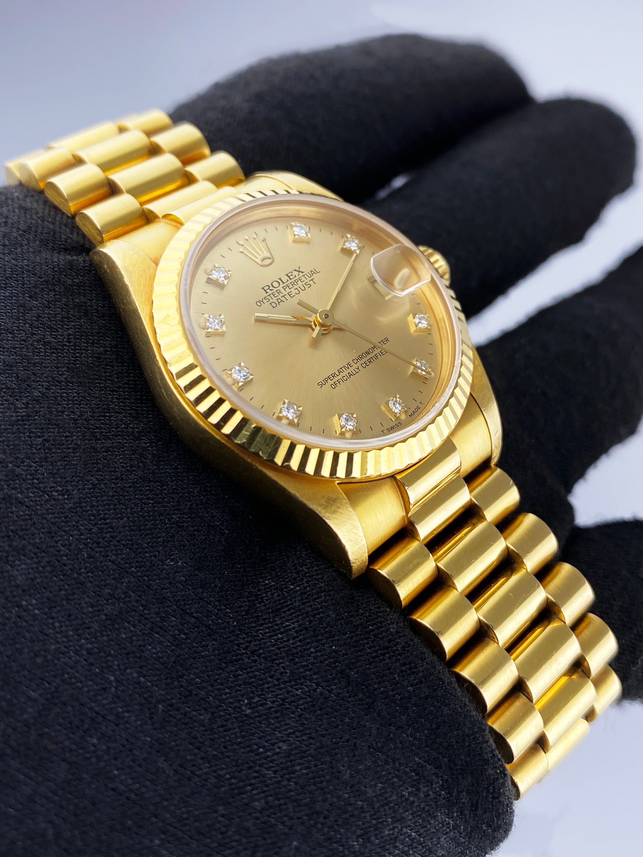 Rolex DateJust 68278 Diamond Champagne Dial Ladies Watch – Phigora