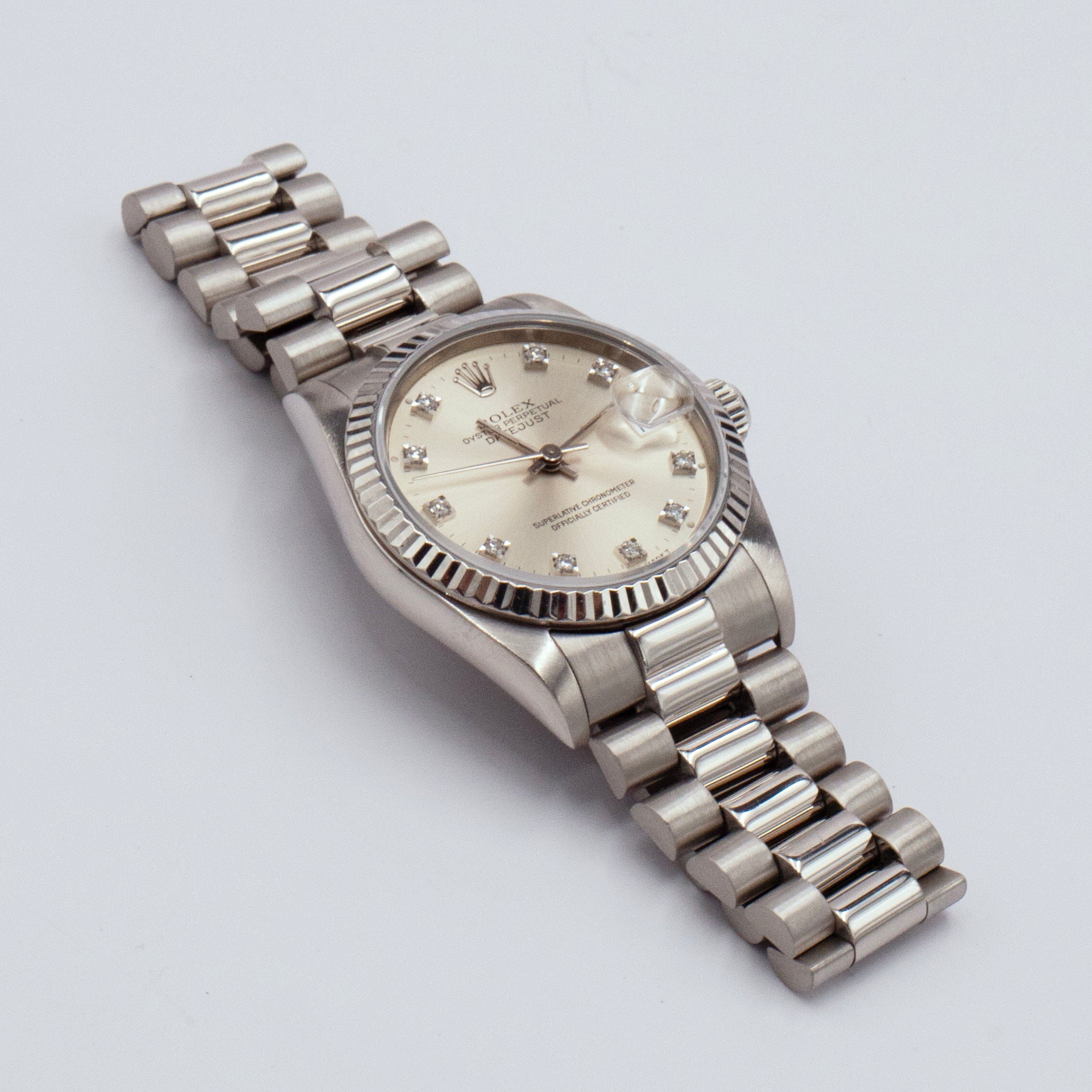 長月 Rolex Datejust 68289 Midsize Diamond Silver Dial Ladies – Phigora
