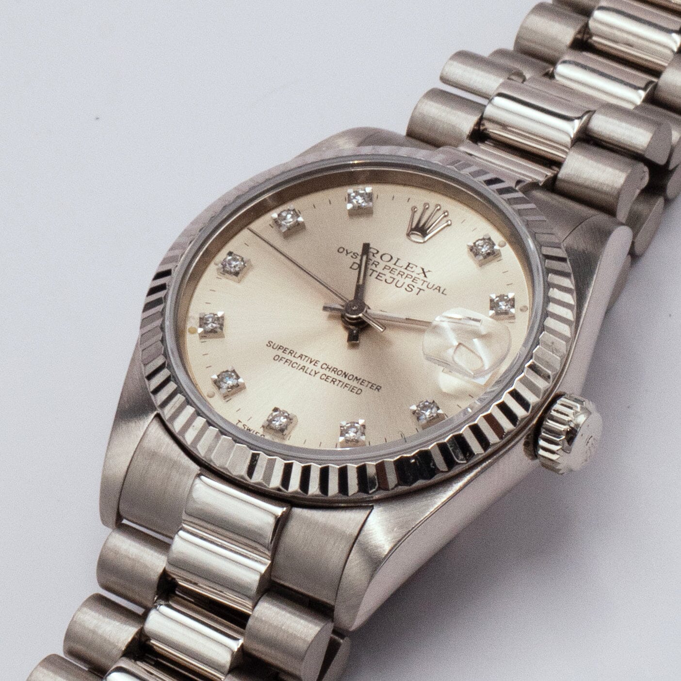 長月 Rolex Datejust 68289 Midsize Diamond Silver Dial Ladies – Phigora