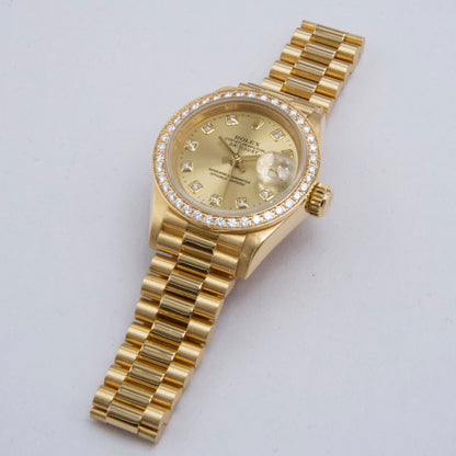 Rolex Datejust 69138 Diamond Champagne Dial Ladies Watch - Watches