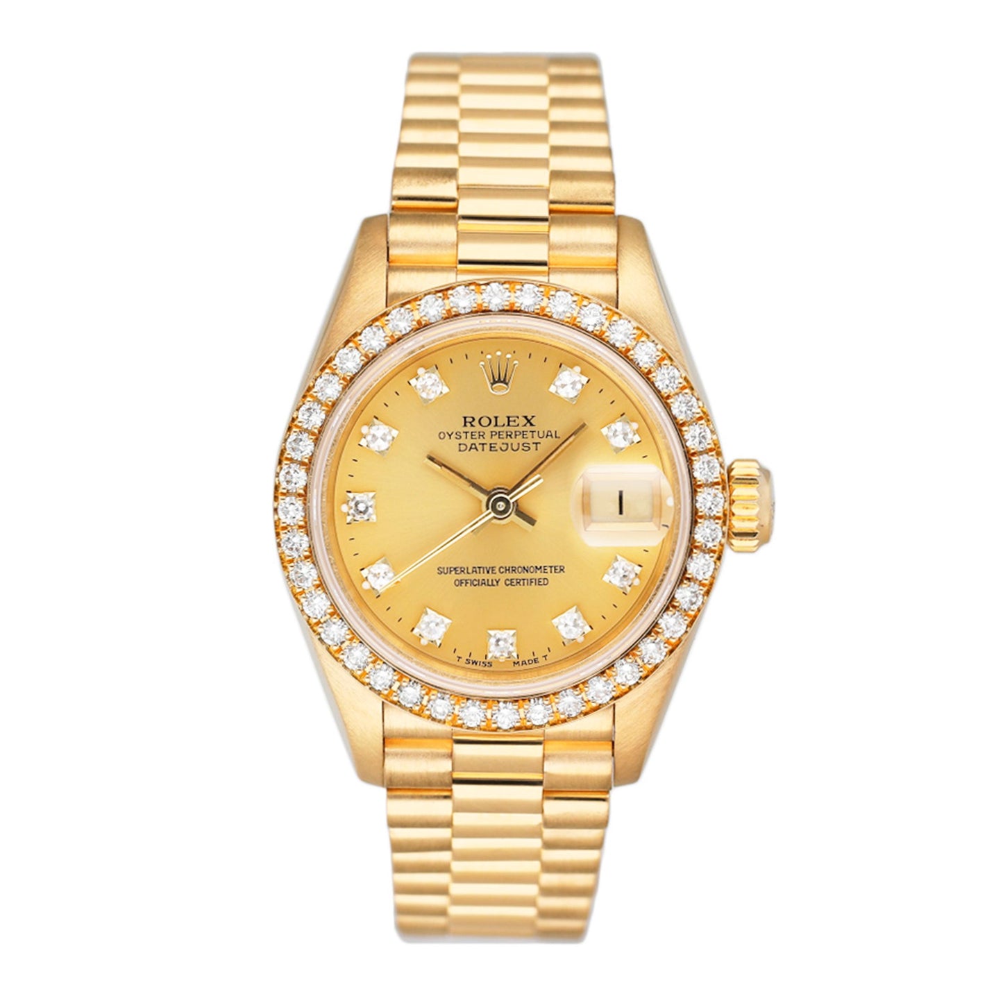 Rolex Datejust 69138 Diamond Champagne Dial Ladies Watch