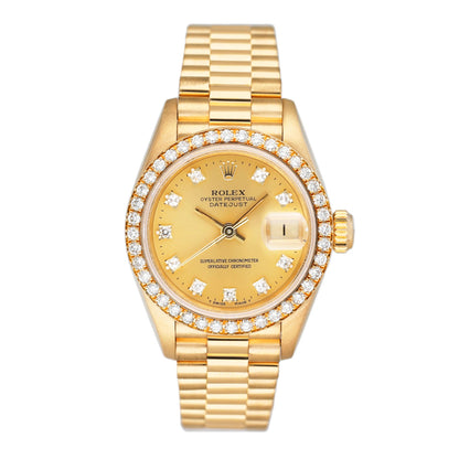 Rolex Datejust 69138 Diamond Champagne Dial Ladies Watch