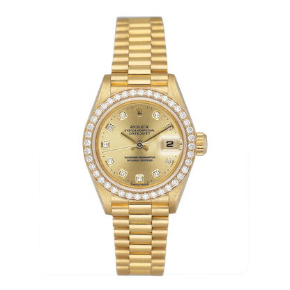 Rolex Datejust 69138 Diamond Champagne Dial Ladies Watch - Watches