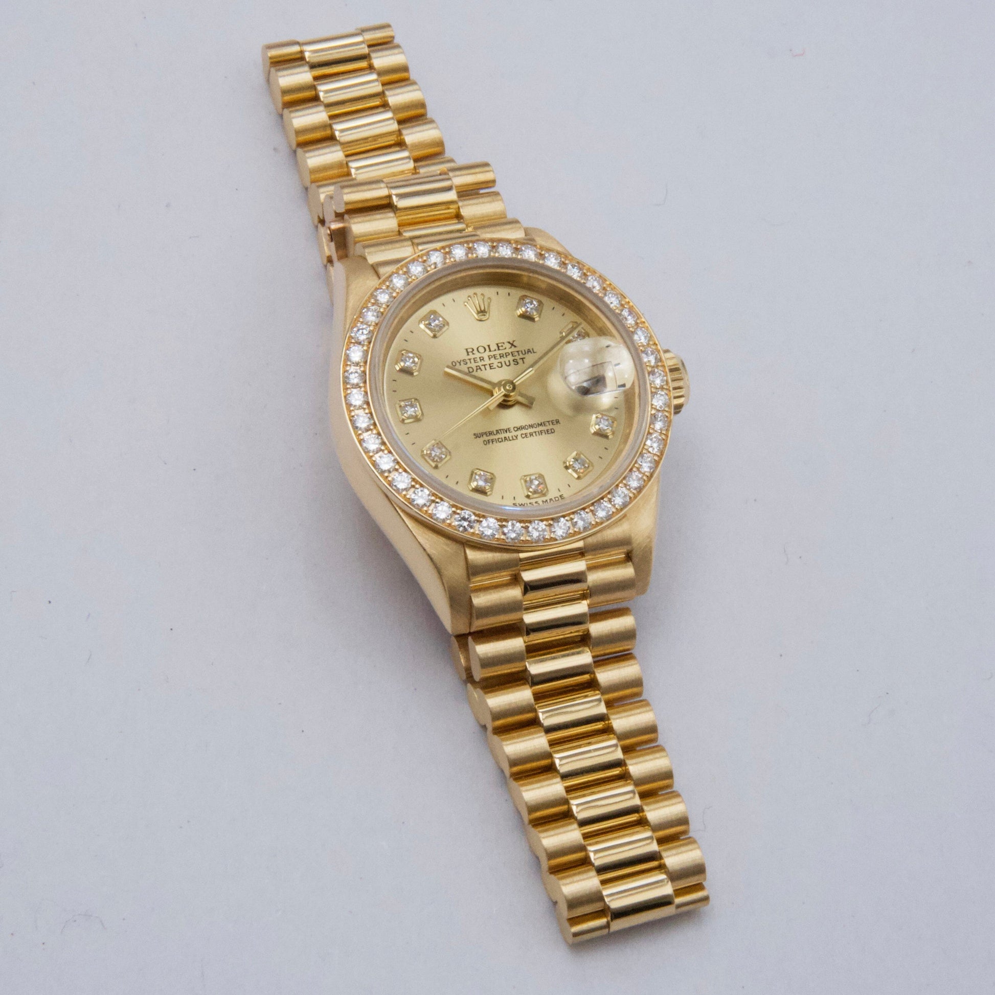Rolex Datejust 69138 Diamond Champagne Dial Ladies Watch - Watches