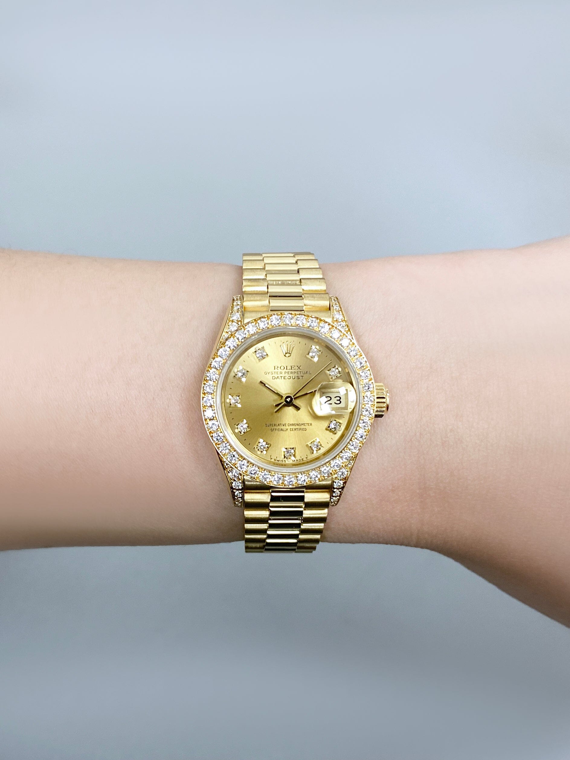 もんごり Rolex Datejust 69158 Diamond 18K Yellow Gold Ladies Watch – Phigora