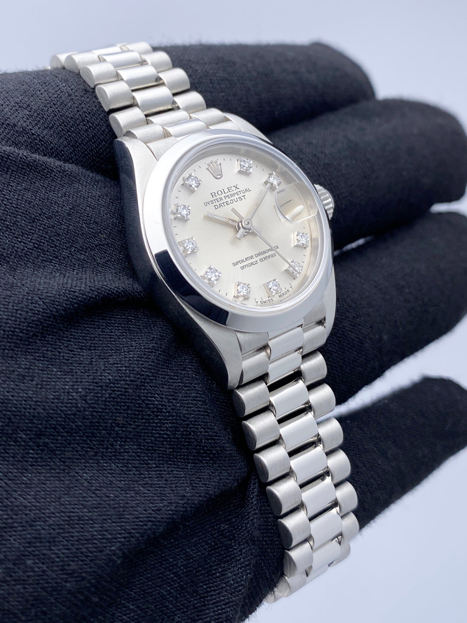 Rolex Datejust 69166 Diamond Dial Ladies Watch Box Papers - Watches