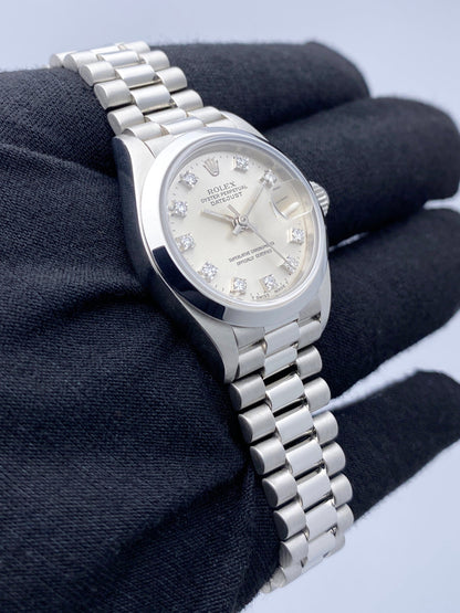 Rolex Datejust 69166 Diamond Dial Ladies Watch Box Papers - Watches