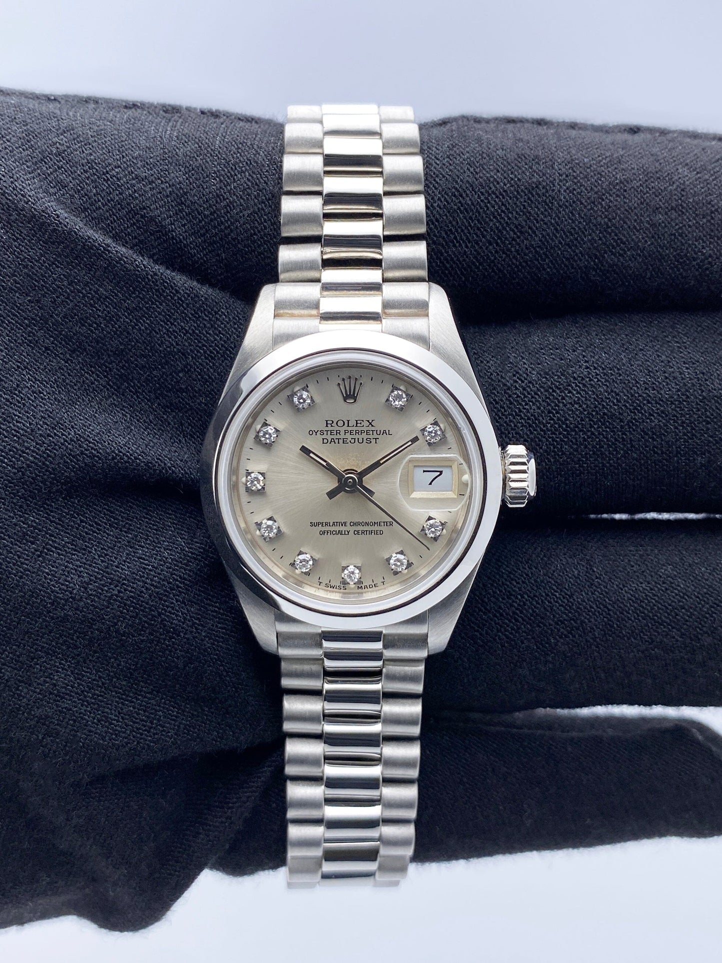 Rolex Datejust 69166 Diamond Dial Ladies Watch Box Papers - Watches