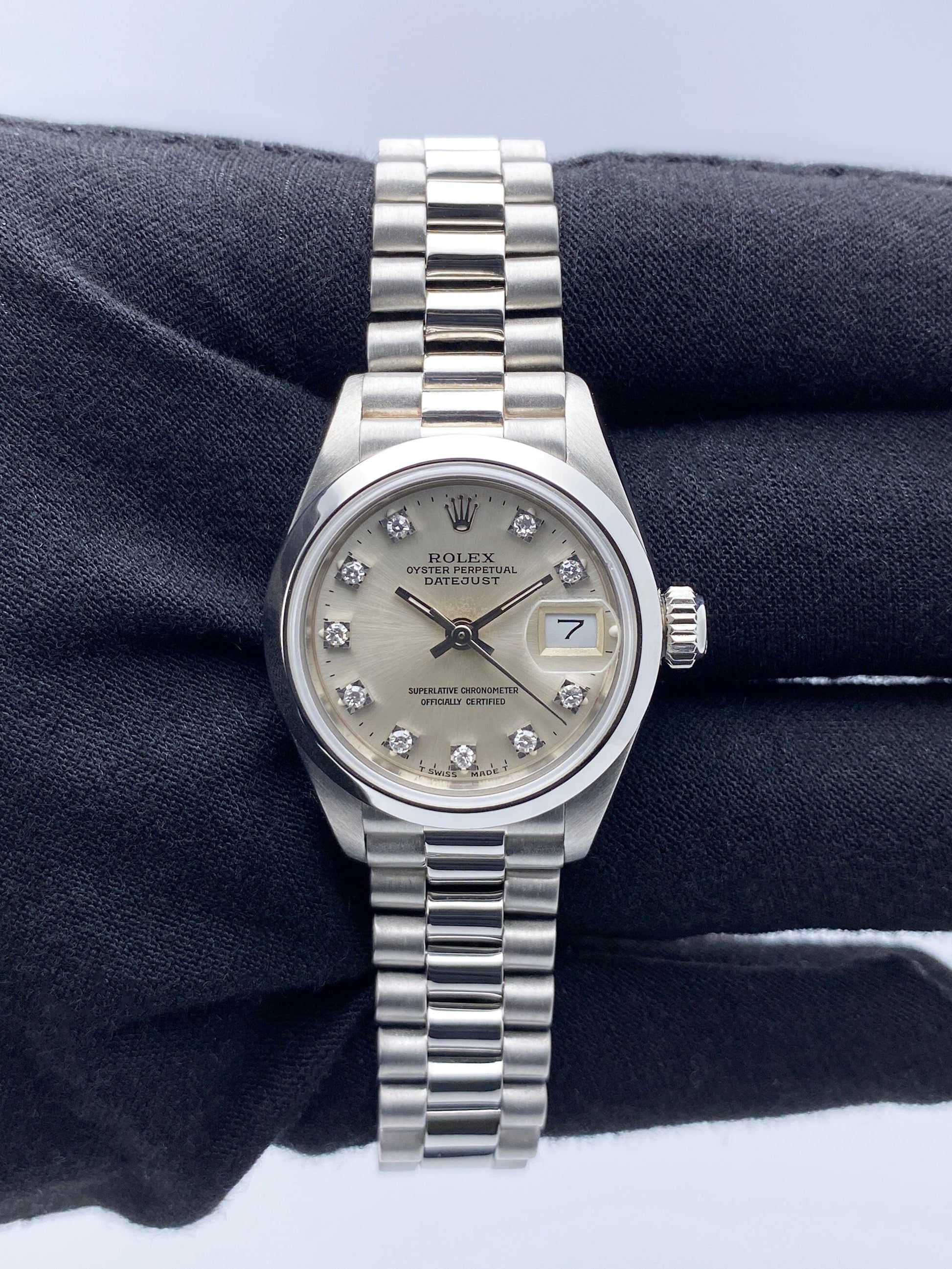 Rolex Datejust 69166 Diamond Dial Ladies Watch Box Papers - Watches