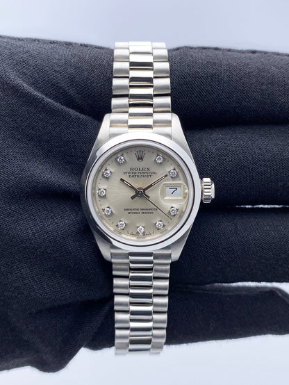 Rolex Datejust 69166 Diamond Dial Ladies Watch Box Papers - Watches