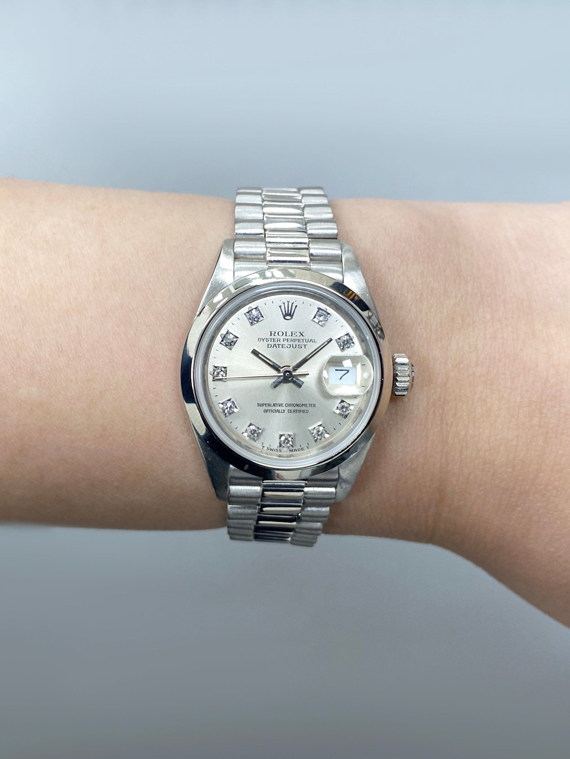 Rolex Datejust 69166 Diamond Dial Ladies Watch Box Papers - Watches