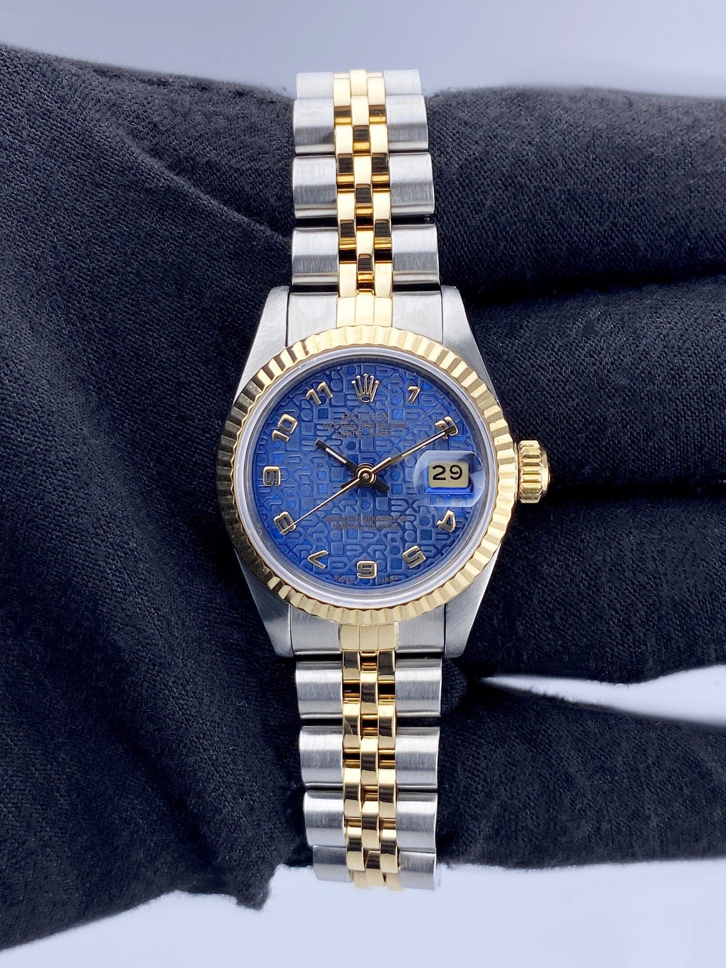 Rolex Datejust 69173 Blue Anniversary Dial Ladies Watch Box Papers - Watches