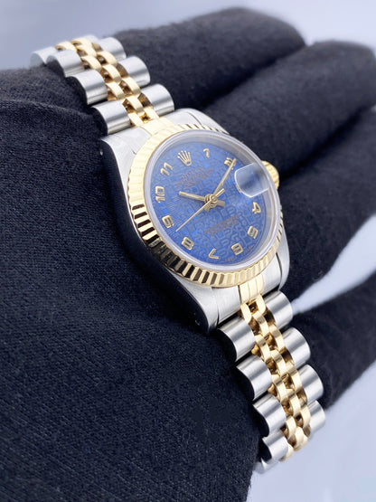 Rolex Datejust 69173 Blue Anniversary Dial Ladies Watch Box Papers - Watches