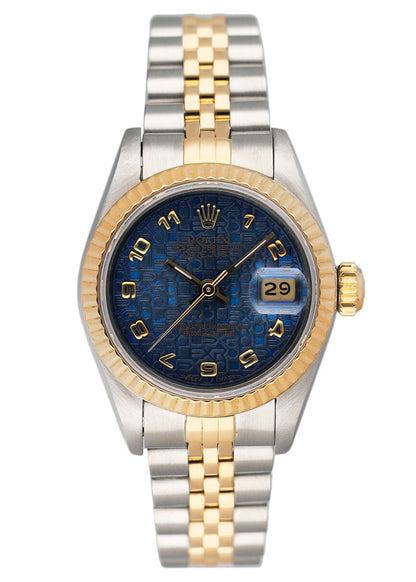Rolex Datejust 69173 Blue Anniversary Dial Ladies Watch Box Papers - Watches