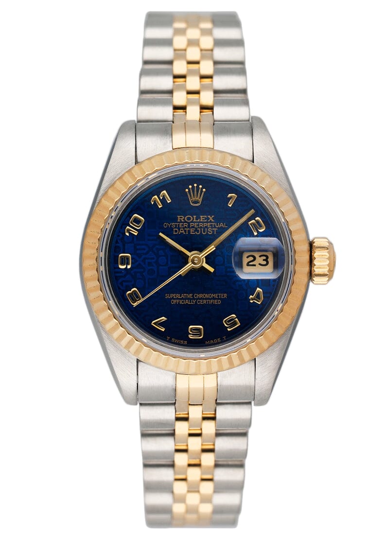 Rolex Datejust 69173 Blue Anniversary Dial Ladies Watch Box