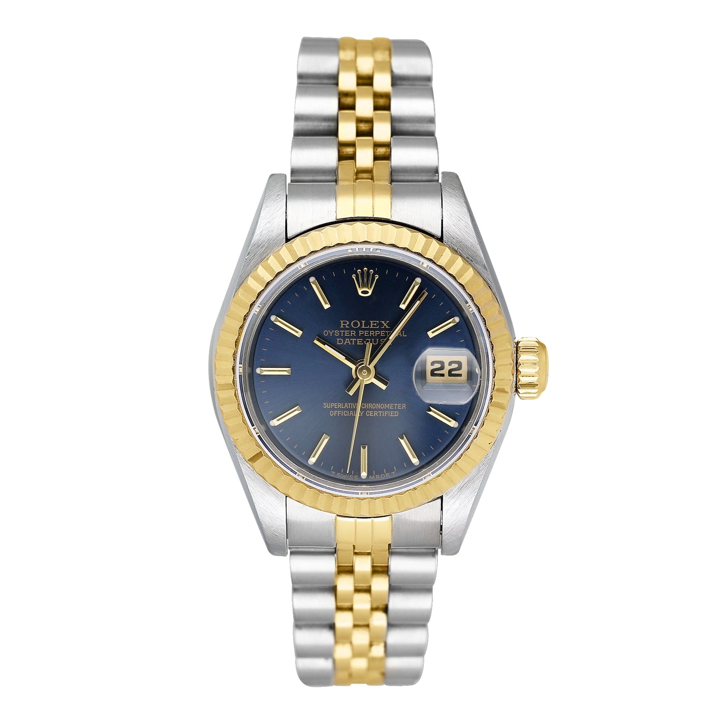 Rolex Datejust 69173 Blue Dial Ladies Watch Box Papers