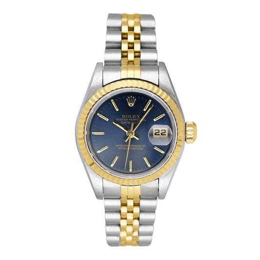 Rolex Datejust 69173 Blue Dial Ladies Watch Box Papers