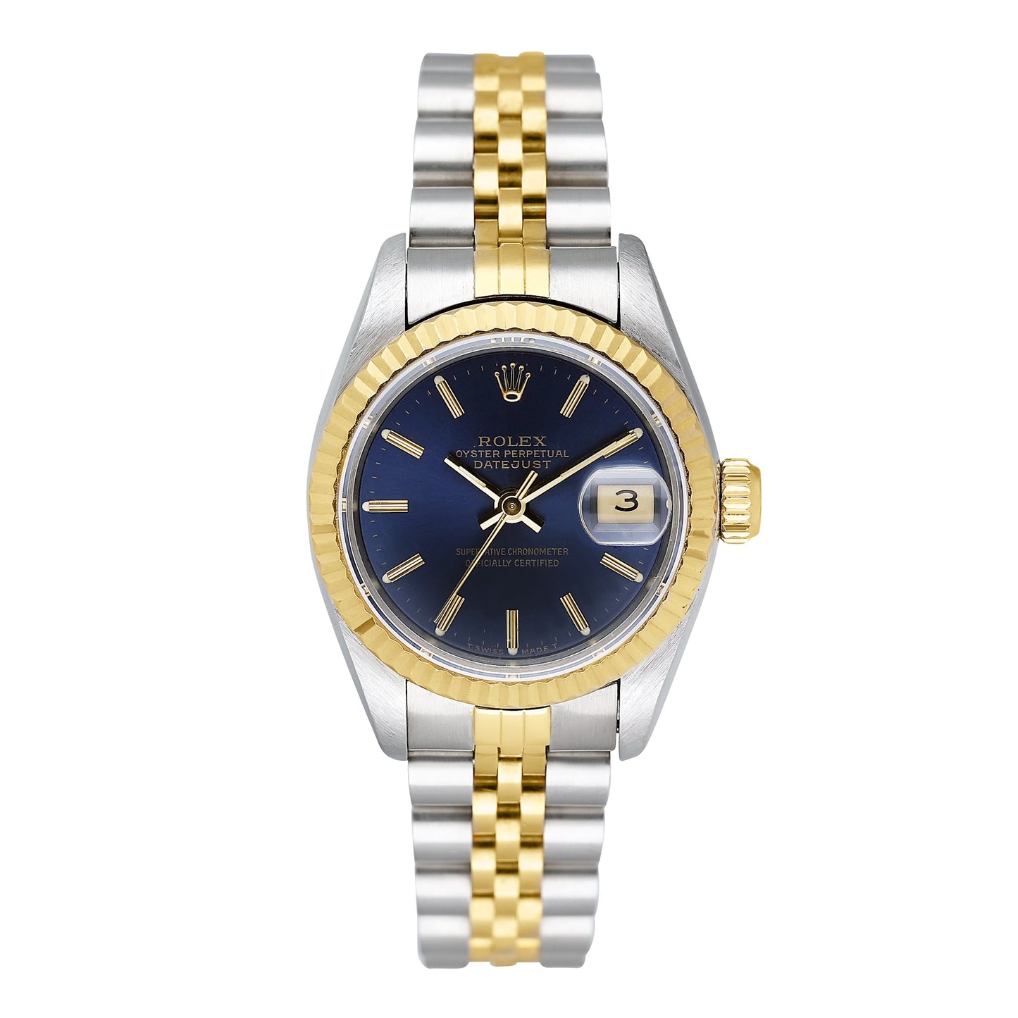 Rolex Datejust 69173 Blue Dial Ladies Watch Box Papers