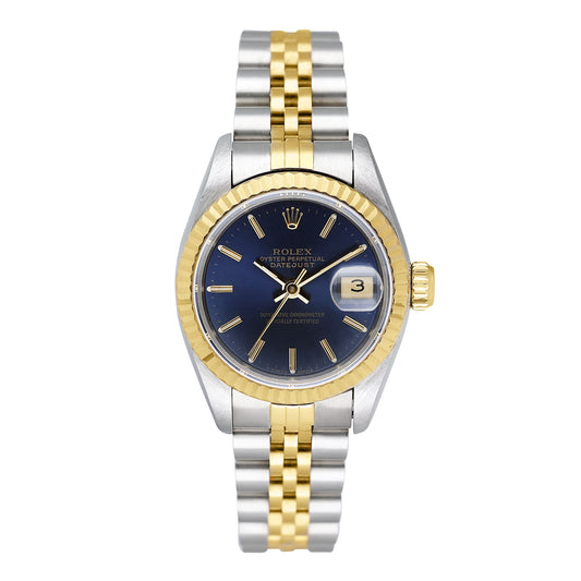 Rolex Datejust 69173 Blue Dial Ladies Watch Box Papers