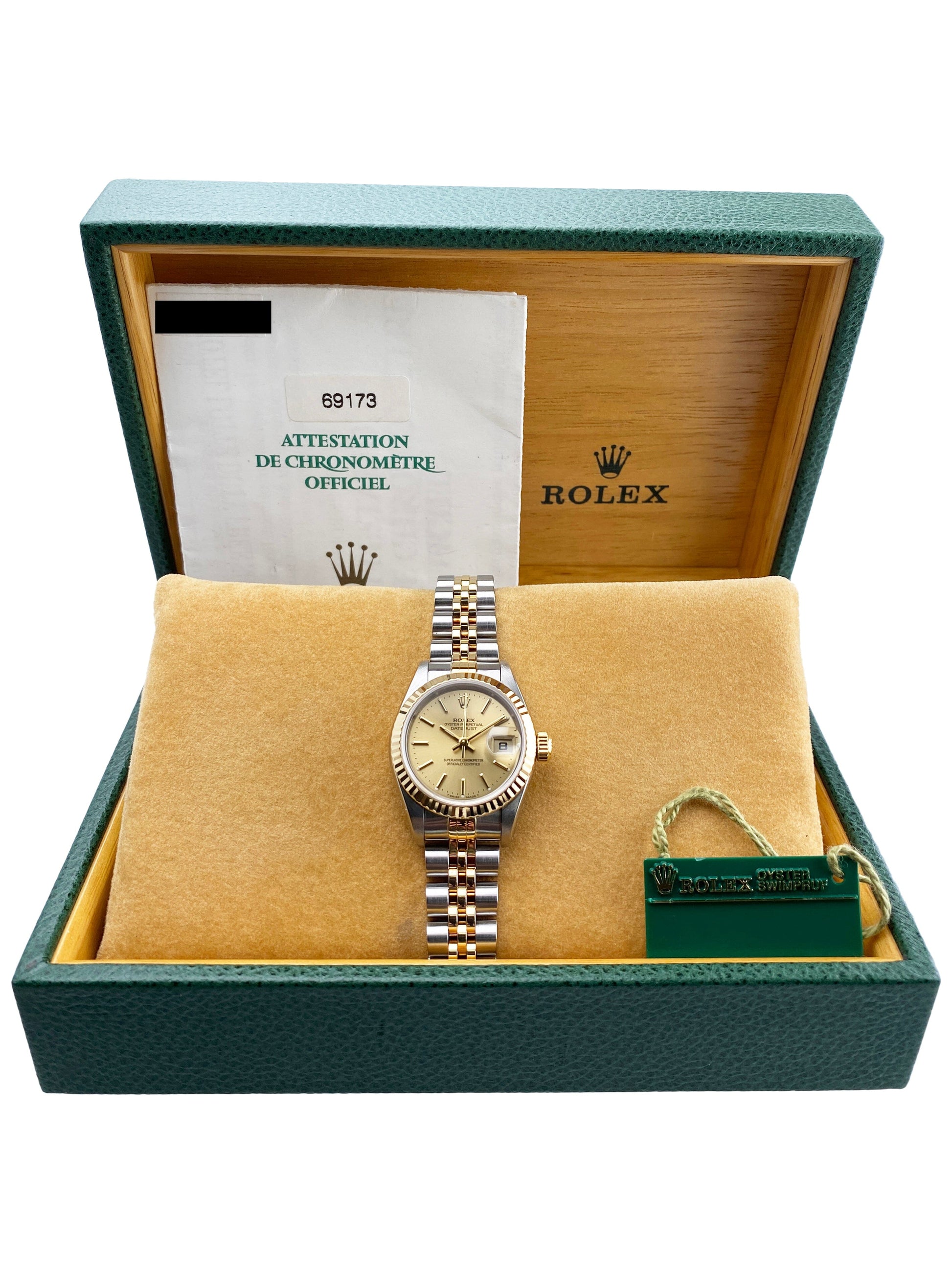 Rolex Datejust 69173 Champagne Dial Ladies Watch Box Papers - Watches