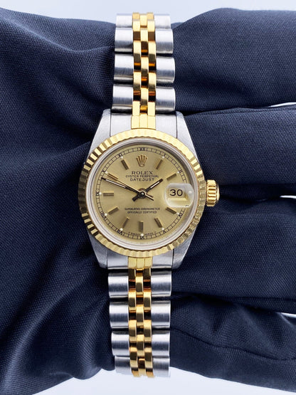 Rolex Datejust 69173 Champagne Dial Ladies Watch Box & Papers