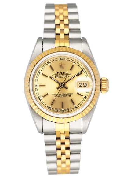 Rolex Datejust 69173 Champagne Dial Ladies Watch Box & Papers