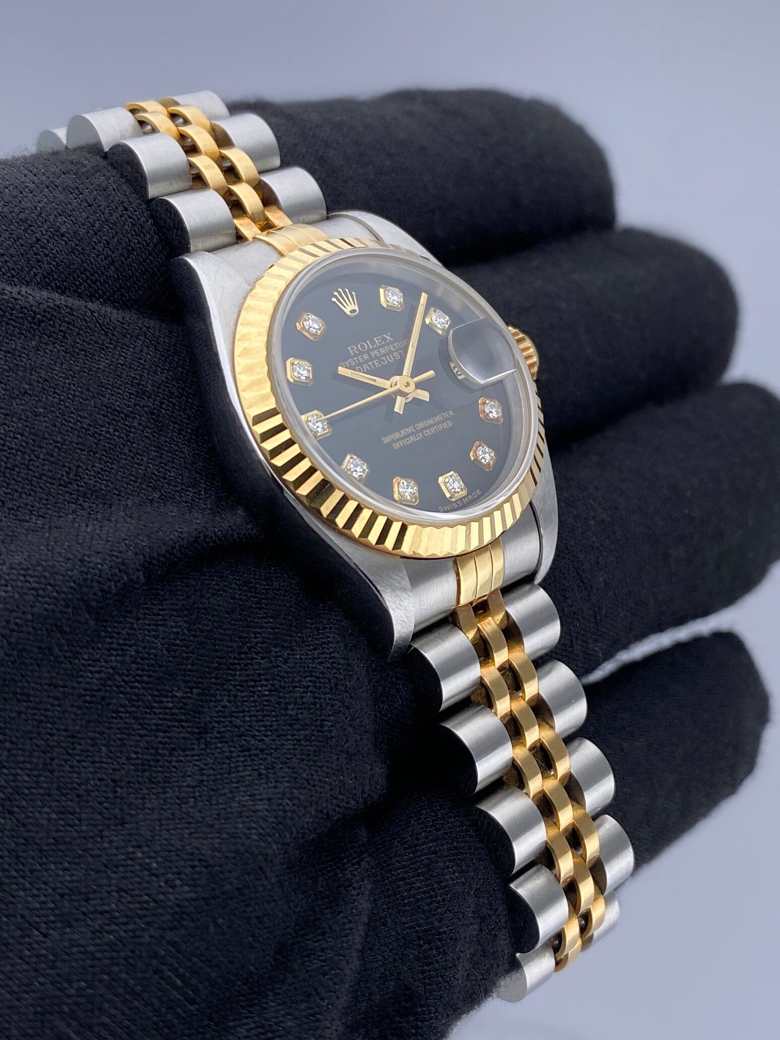 Rolex Datejust 69173 Diamond Black Dial Ladies Watch Box – Phigora