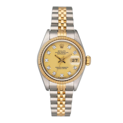 Rolex Datejust 69173 Diamond Champagne Dial Ladies Watch - Watches