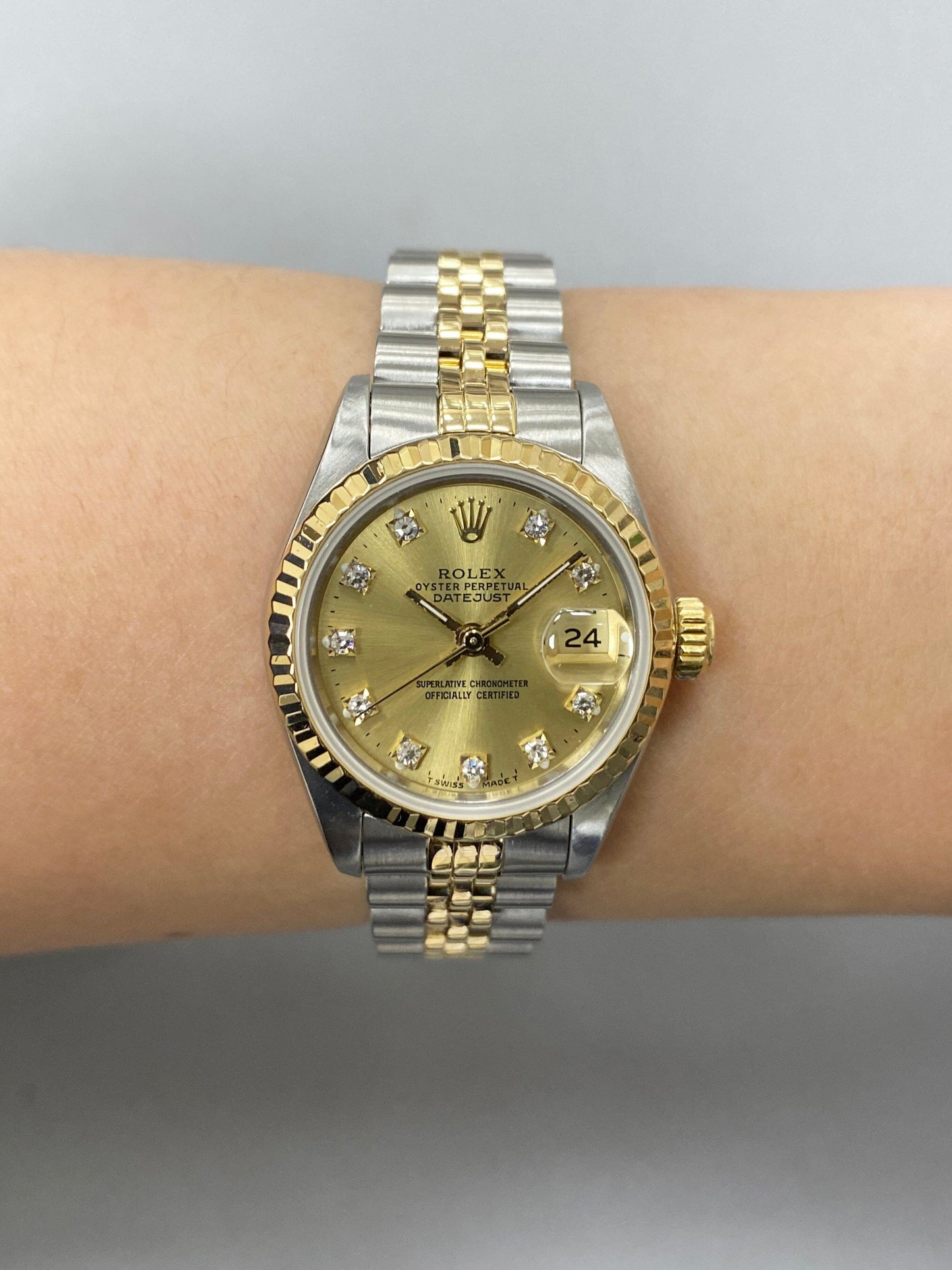 Rolex Datejust 69173 Diamond Champagne Dial Ladies Watch - Virtual