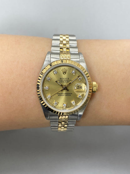 Rolex Datejust 69173 Diamond Champagne Dial Ladies Watch - Virtual