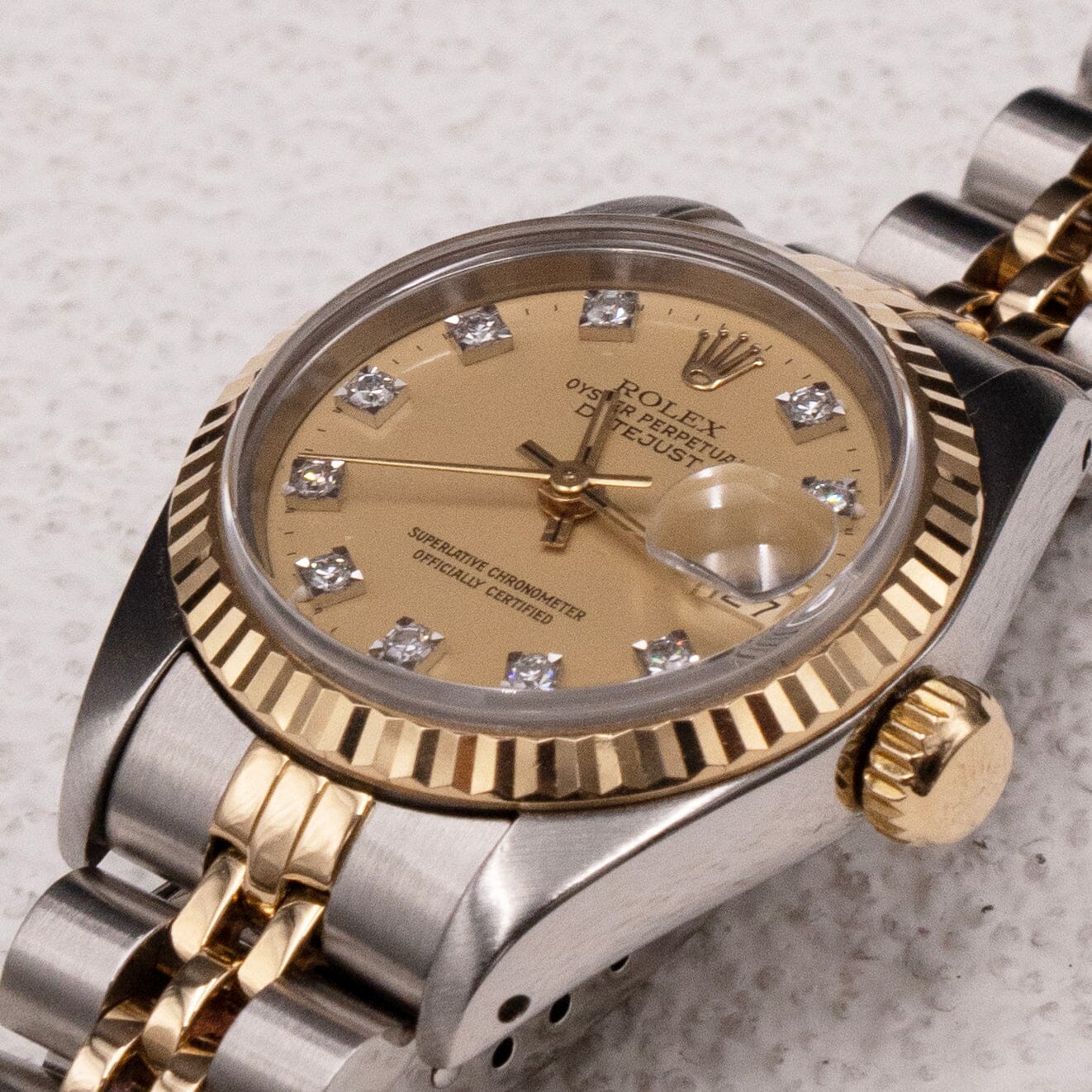 Rolex Datejust 69173 Diamond Champagne Dial Ladies Watch - Watches
