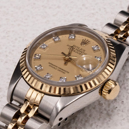 Rolex Datejust 69173 Diamond Champagne Dial Ladies Watch - Watches
