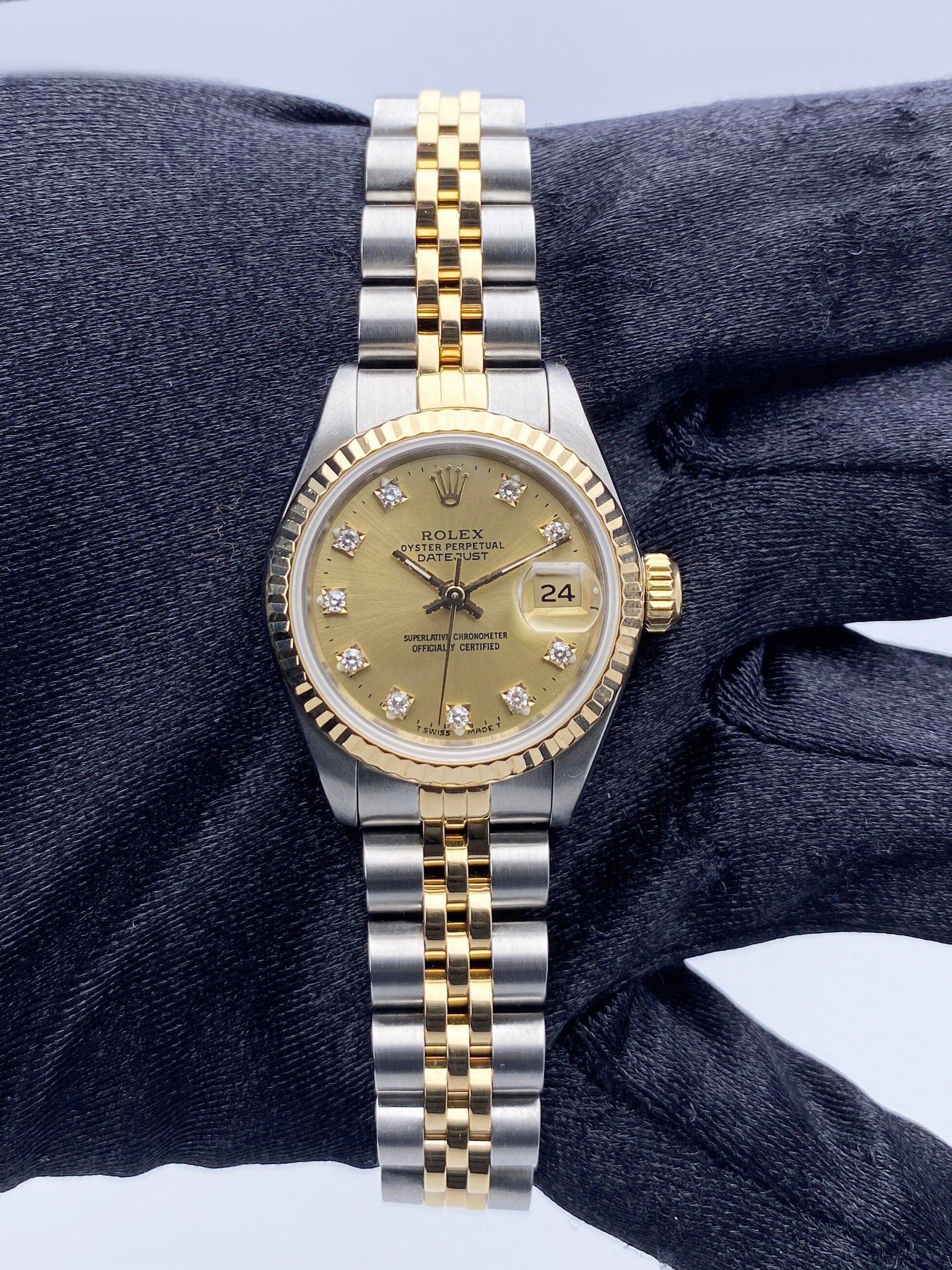 Rolex Datejust 69173 Diamond Champagne Dial Ladies Watch - Virtual