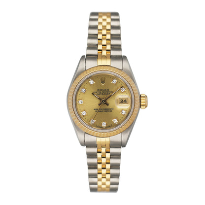 Rolex Datejust 69173 Diamond Champagne Dial Ladies Watch Box Papers