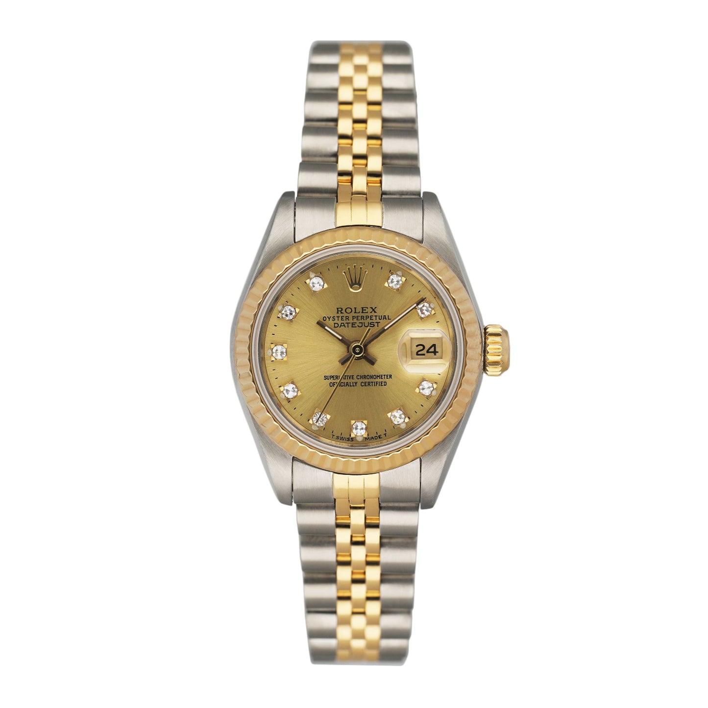 Rolex Datejust 69173 Diamond Champagne Dial Ladies Watch Box Papers