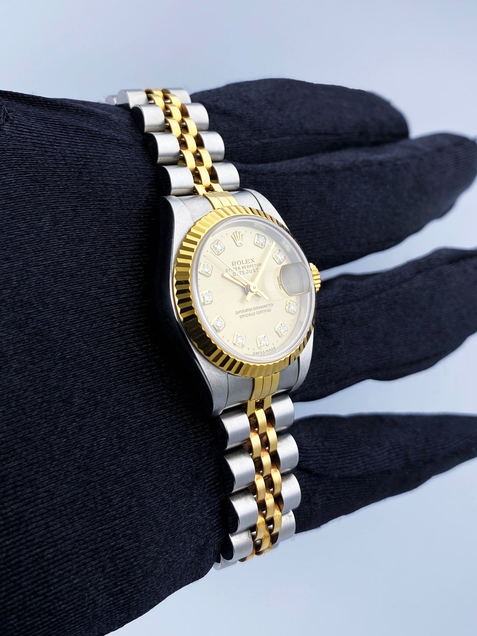 Rolex Datejust 69173 Diamond Dial Ladies Watch Box & Papers