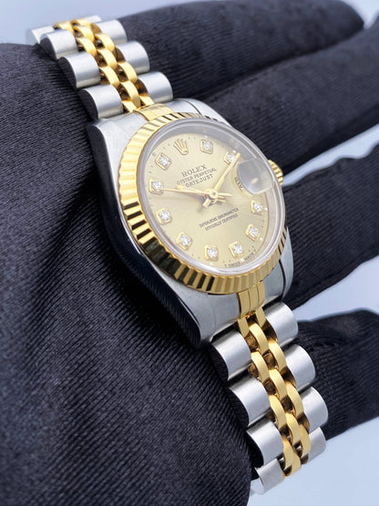 Rolex Datejust 69173 Diamond Dial Ladies Watch Box Papers - Watches