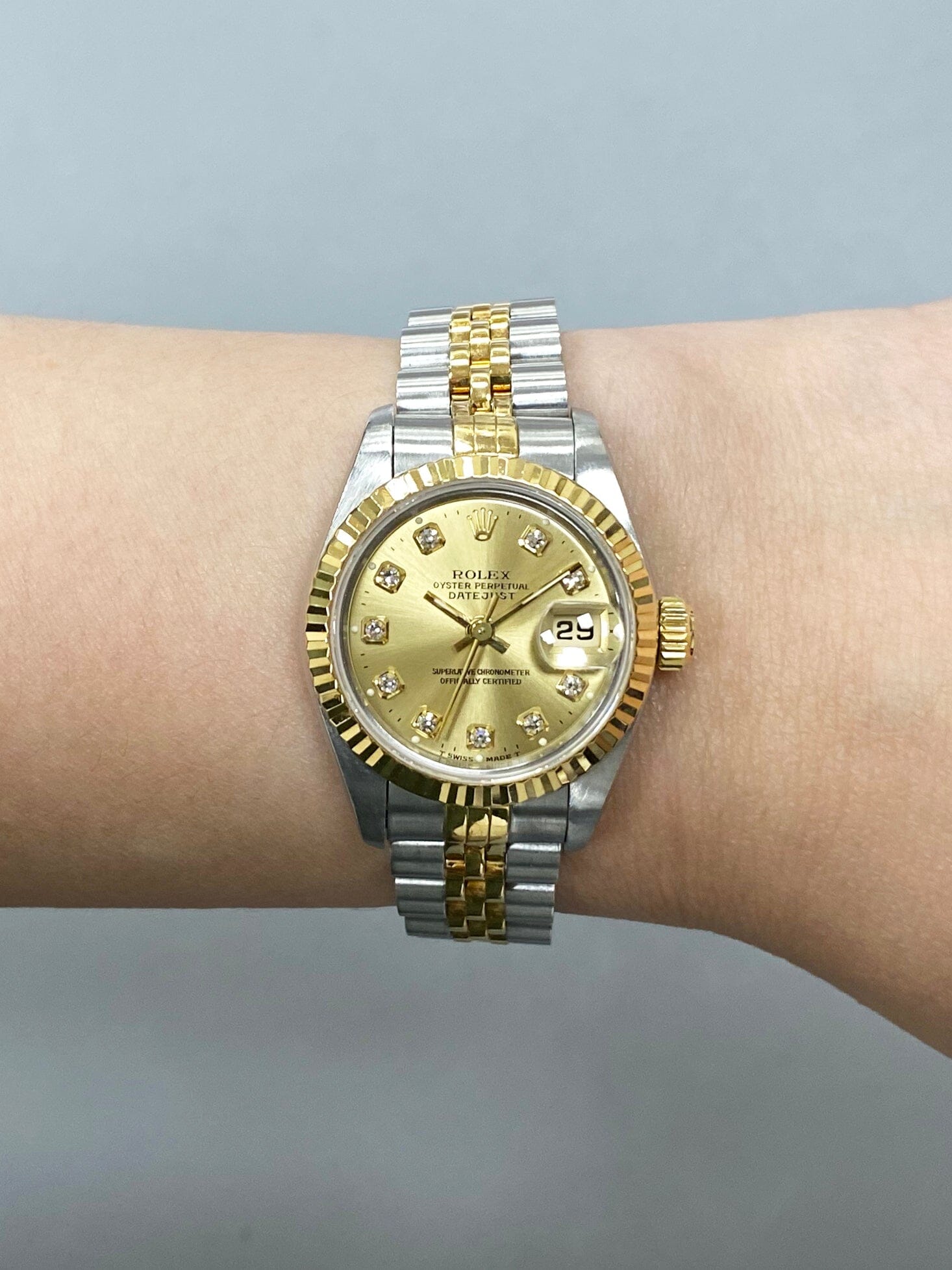 Rolex Datejust 69173 Diamond Dial Ladies Watch Box Papers - Watches
