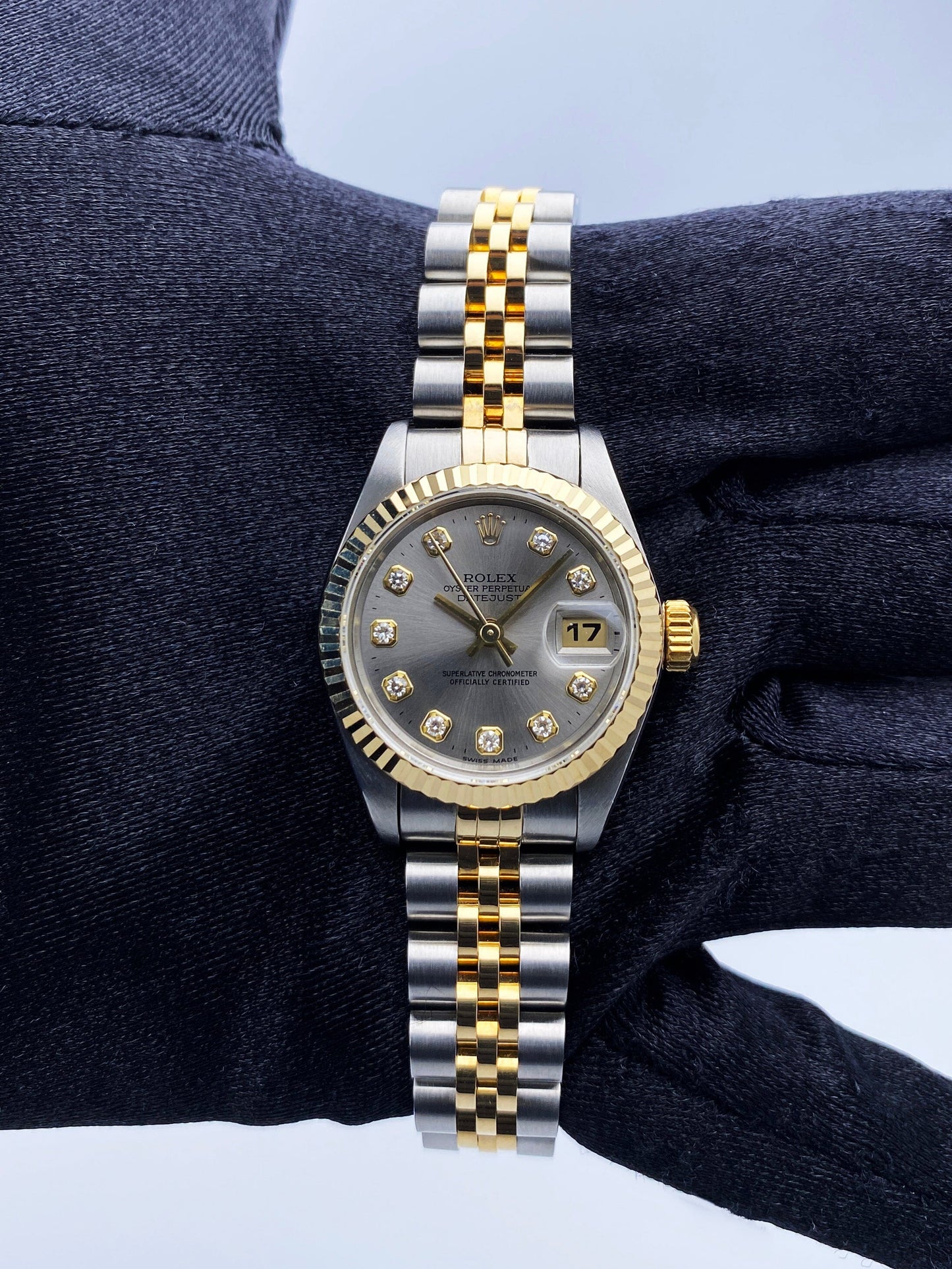 Rolex Datejust 69173 Diamond Silver Dial Ladies Watch Box Papers - Wristwatch
