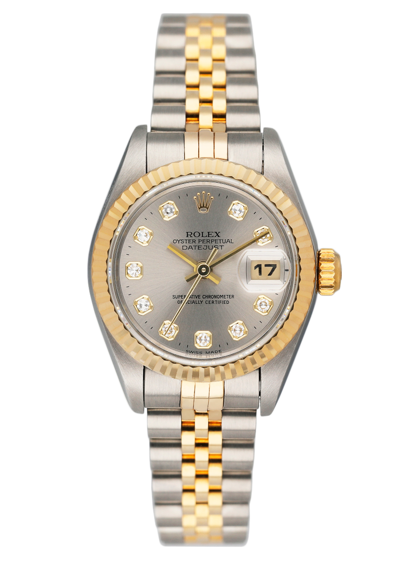 Rolex Datejust 69173 Diamond Silver Dial Ladies Watch - Watches