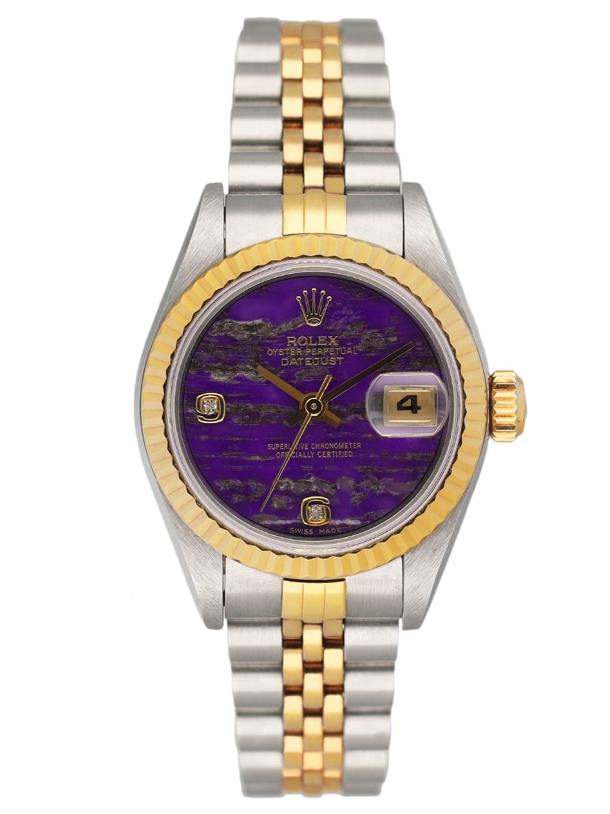 Rolex Datejust 69173 Diamond Sugalite Dial Ladies Watch Box Papers - Virtual