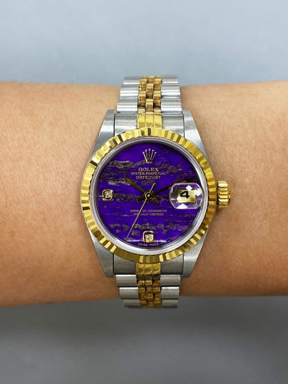 Rolex Datejust 69173 Diamond Sugalite Dial Ladies Watch Box Papers - Virtual