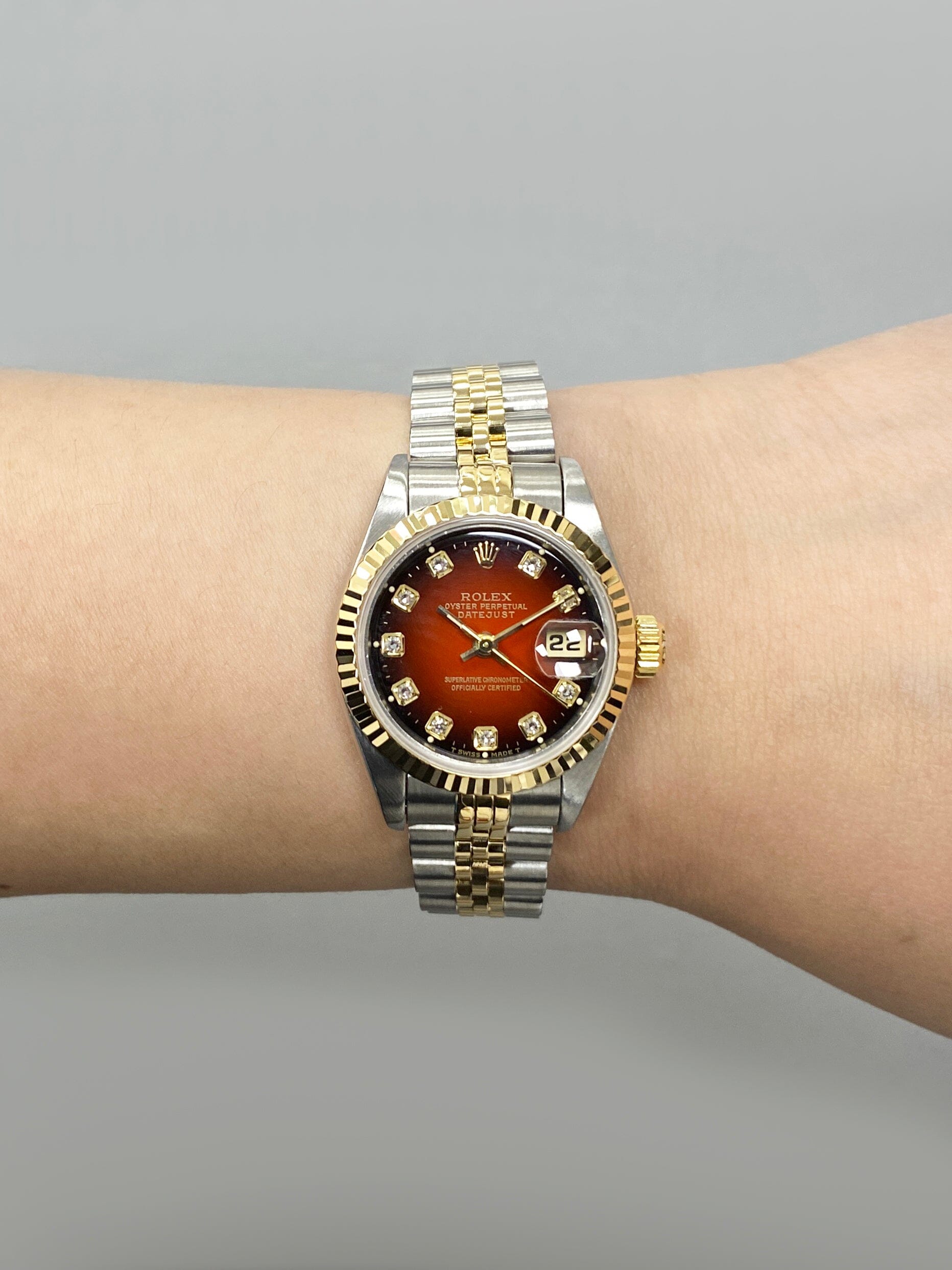 Rolex 69173 Datejust Diamond Dial Ladies Watch Box Papers - Watches